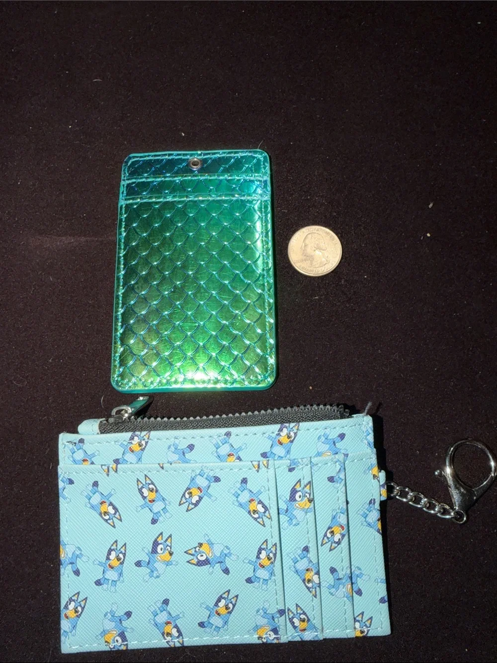 Bath & Body Works Light Blue Cartoon Print Card Holder with Keyring